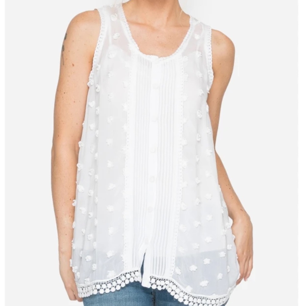 Johnny Was Flower Patch Button Down Tank - image 1